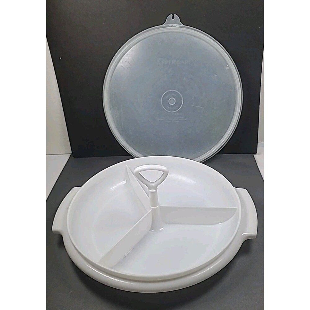 3 Pc Vintage Tupperware Divided relish dish, candy nuts tray suzette